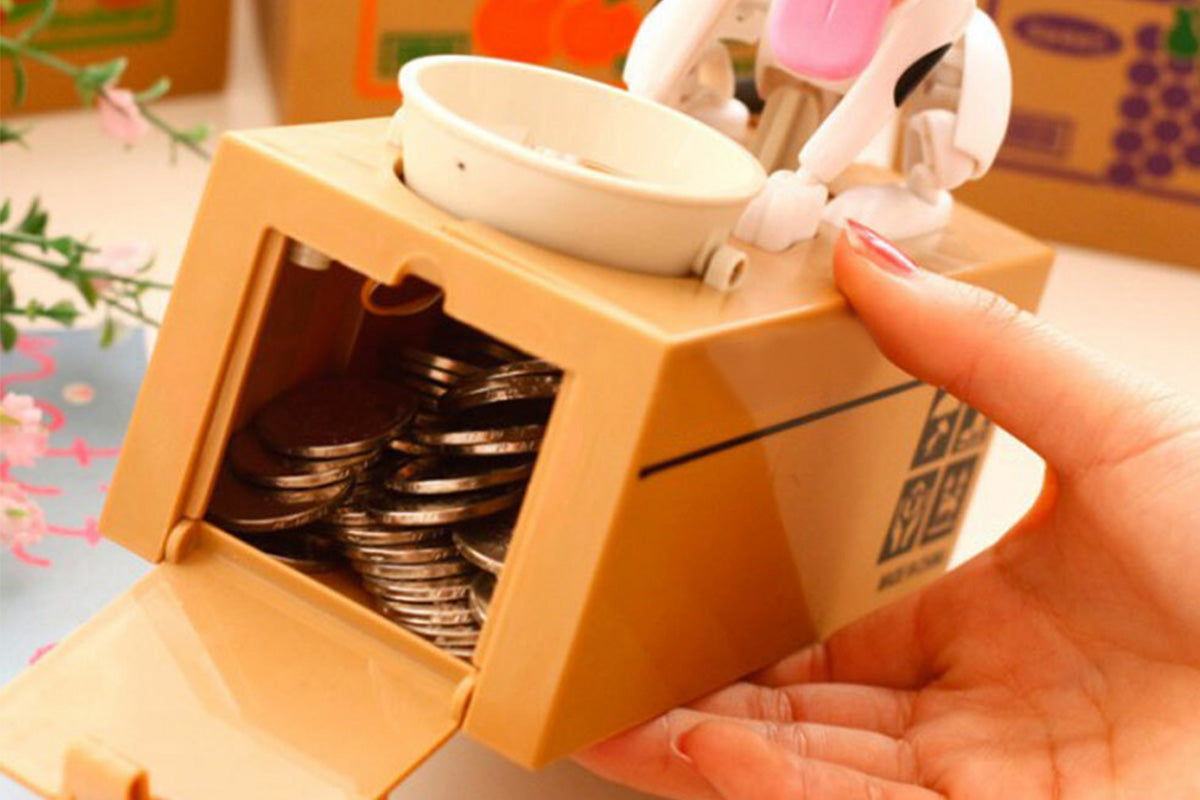 Robotic Eating Dog Coin Bank Electric Coin Bank for Little Ones