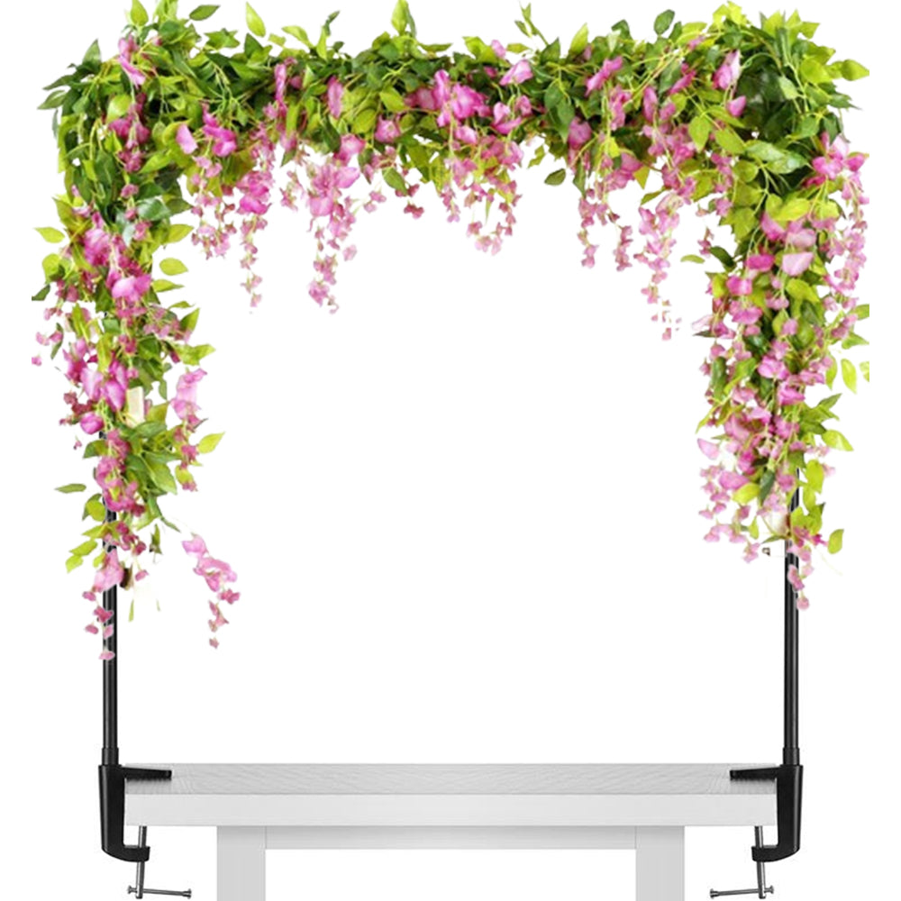 Metal Adjustable Plant Hanger Rail Pole with Clamp