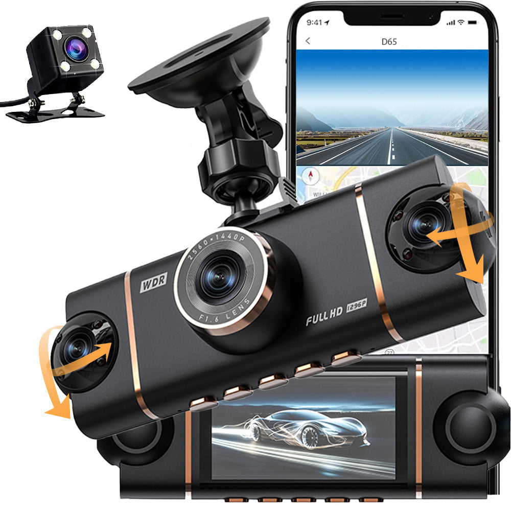 4 Channel Dash Cam Built in WIFI And App Control Car Camera With 64G Card
