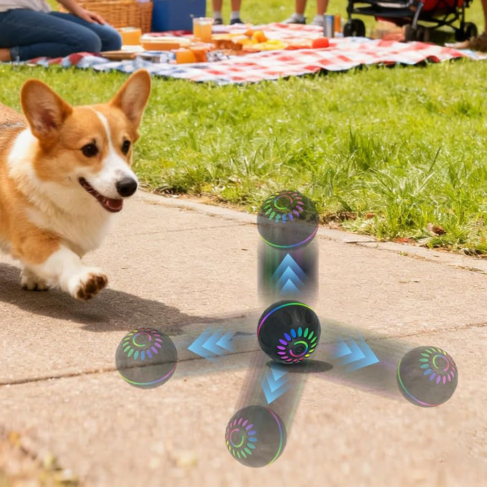 Interactive Dog Ball Toy Smart Moving Bouncing Dog Ball with LED Lights for Dogs Puppies