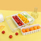 2Pcs Divided Serving Tray with Lid and Handle 4 Compartments Snack Container
