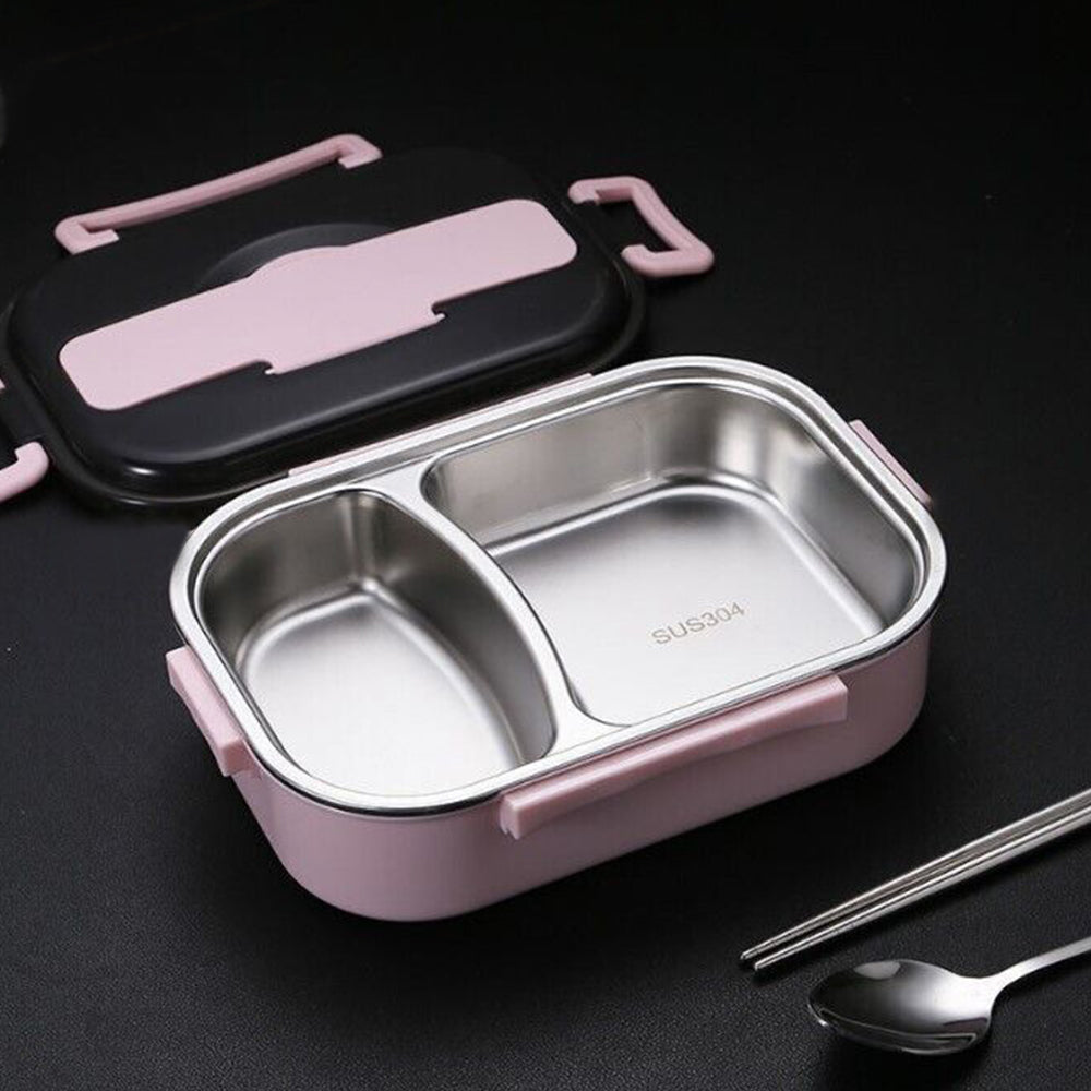 304 Stainless Steel 2-Grid Insulated Bento Lunch Box with Compartments