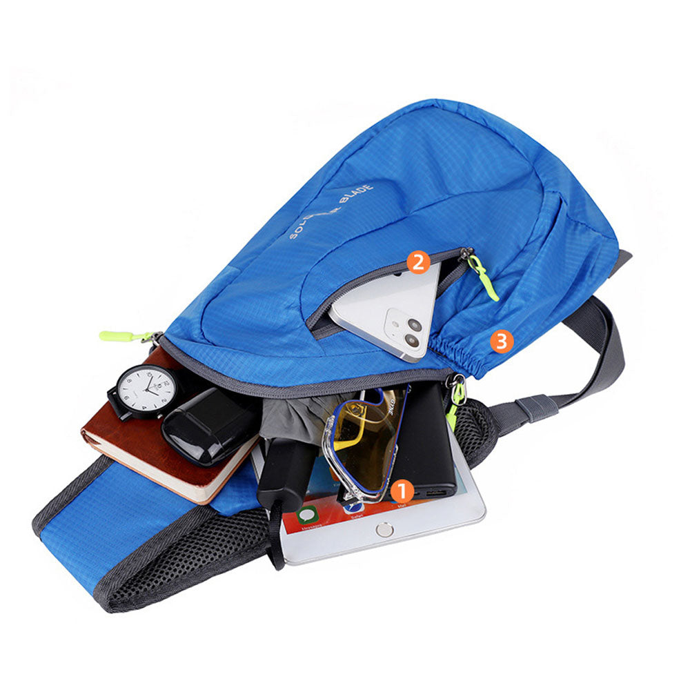 Crossbody Sling Backpack Zipped Chest Bag Outdoors Hiking Bag