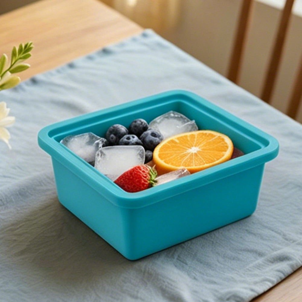 4Pcs Silicone Freezer Tray for Soup Ice Cubes Food Storage Portion Control