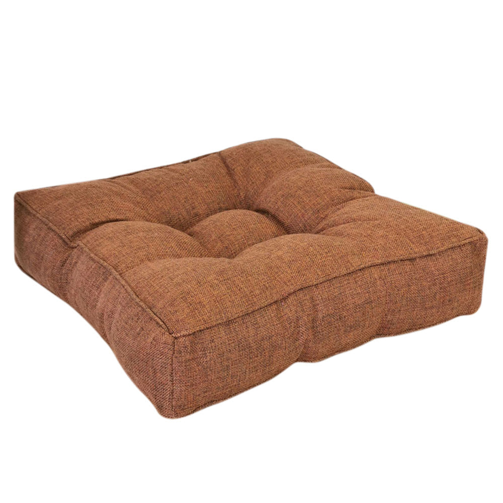 Thickened PP Cotton Padded Chair Seat Cushion with Rolled Edge-Coffee