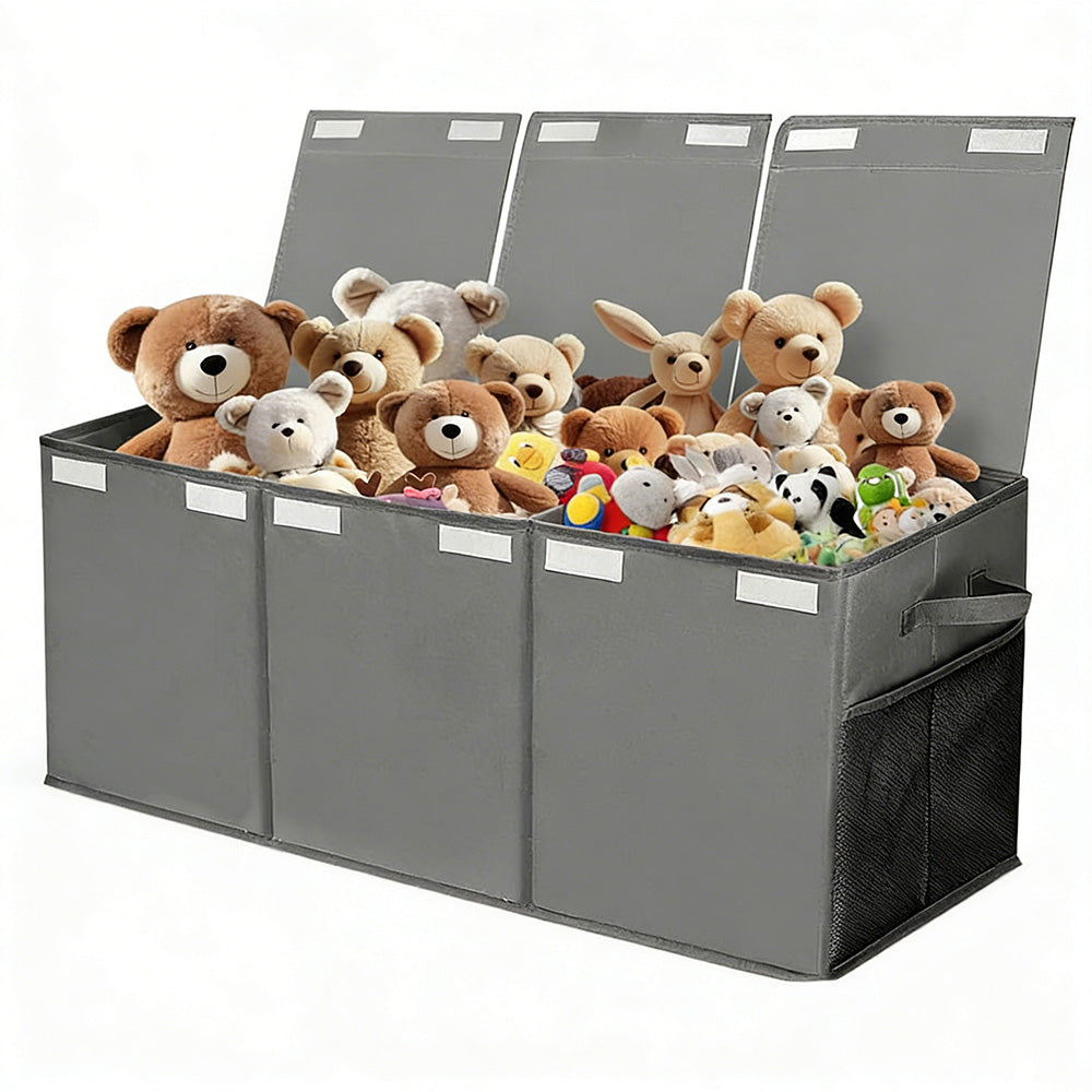 Foldable Toy Storage Organizer Box with Lid and Dividers