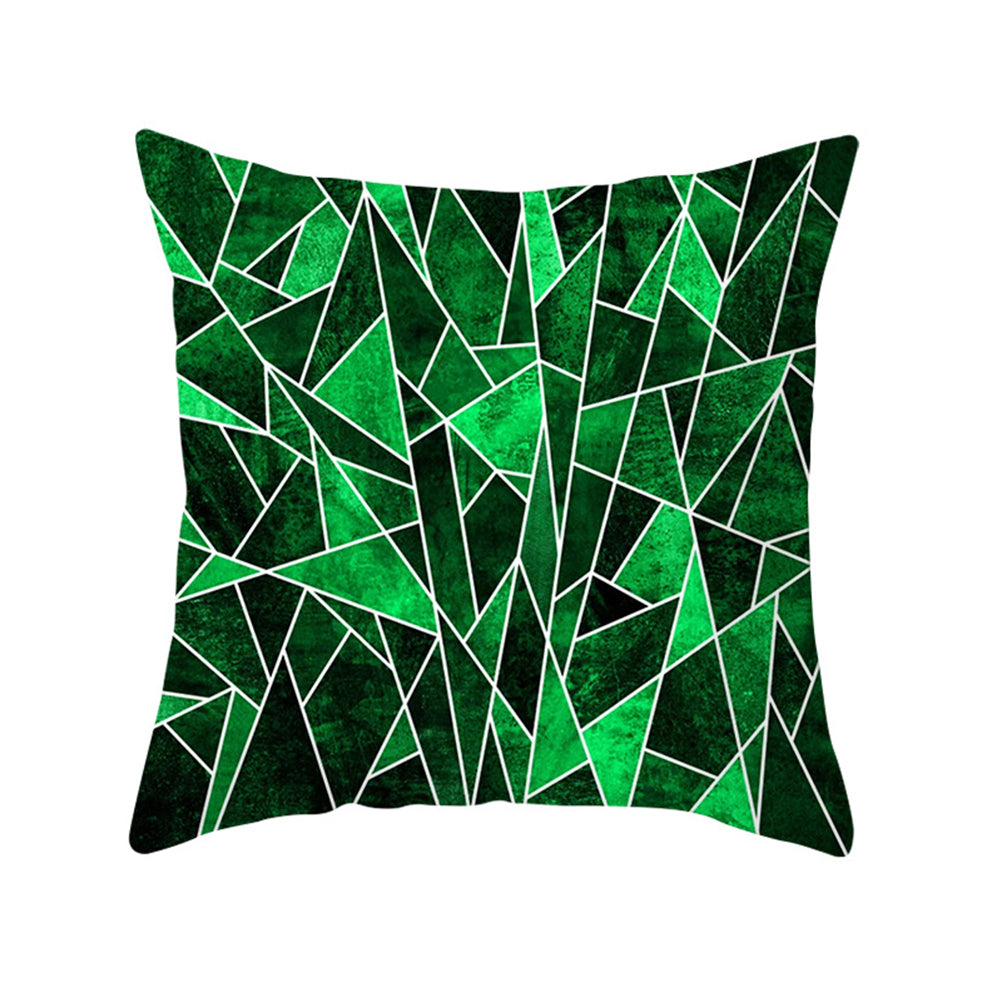 Set of 4 Geometric Green and Blue Square Cushion Covers Throw Pillow Cases for Home Decoration