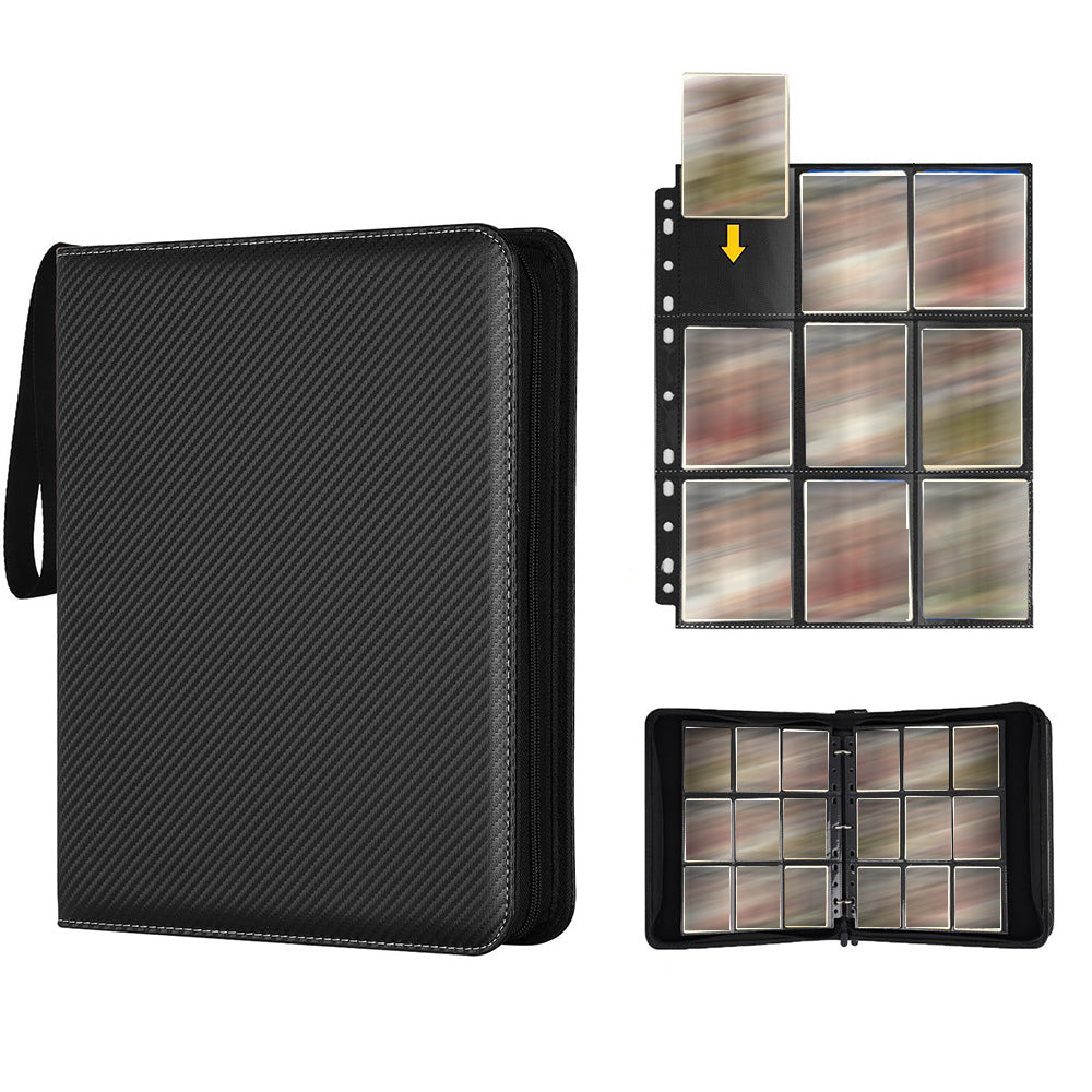 1080 Pockets Card Binder with Zipper Handle Card Holder for Sports Game Cards