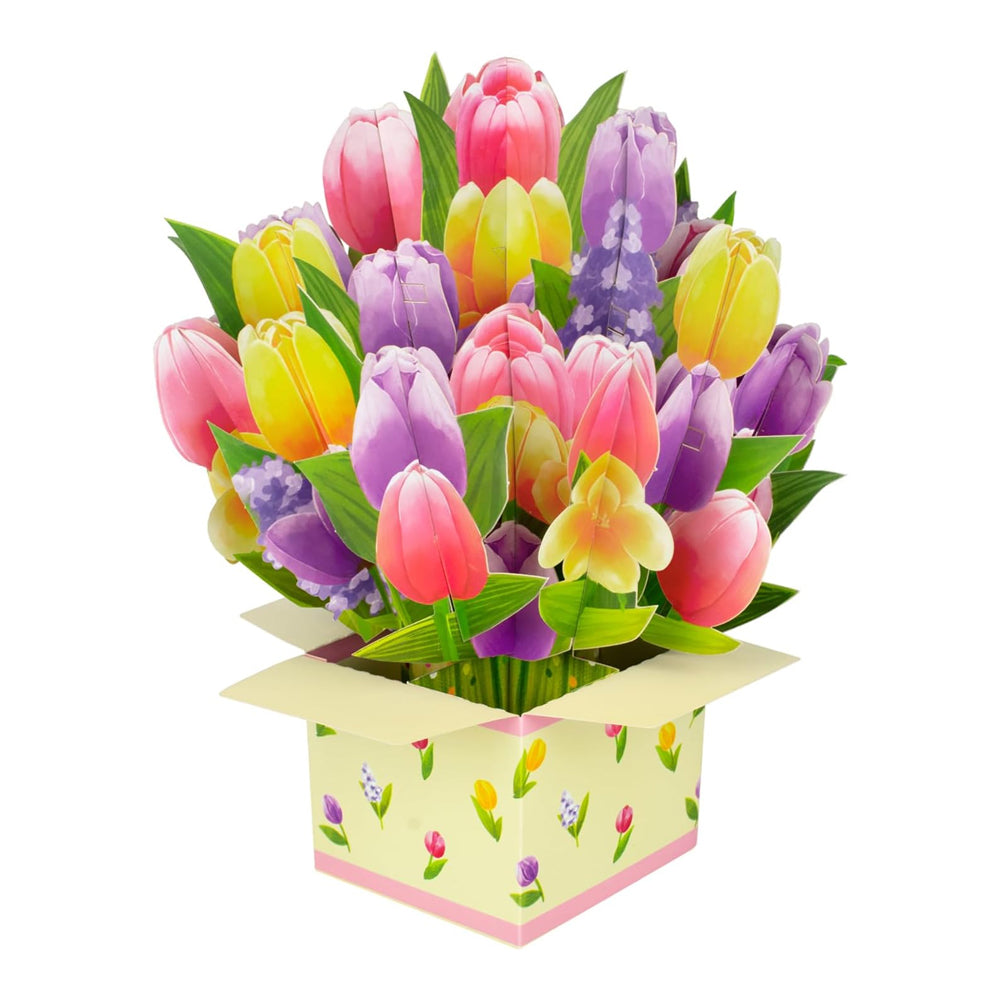 Pop-up 3D Flower Bouquet Greeting Card for Mother's Day-Tulips