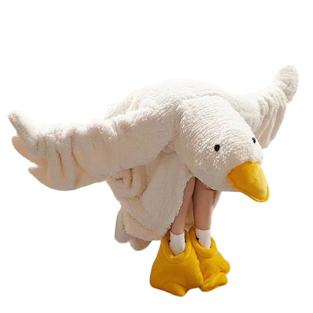 Oversized Hoodie Blanket Cartoon Goose Fleece Wearable Blanket-Style 1