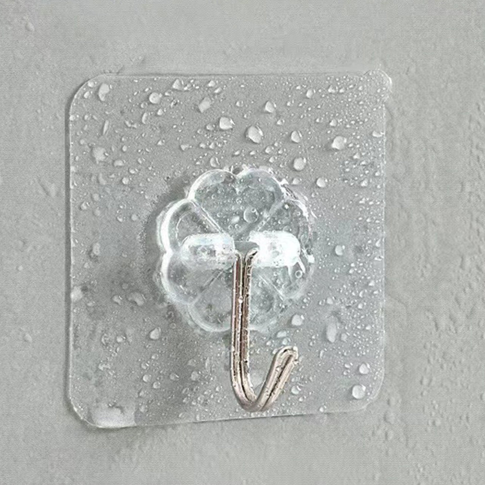 30Pcs 6x6cm Transparent Self-Adhesive Wall Hooks Wall Hanger