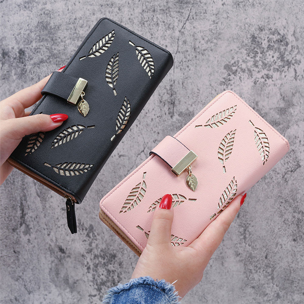 Long PU Travel Wallet Card Holder Phone Clutch Purse