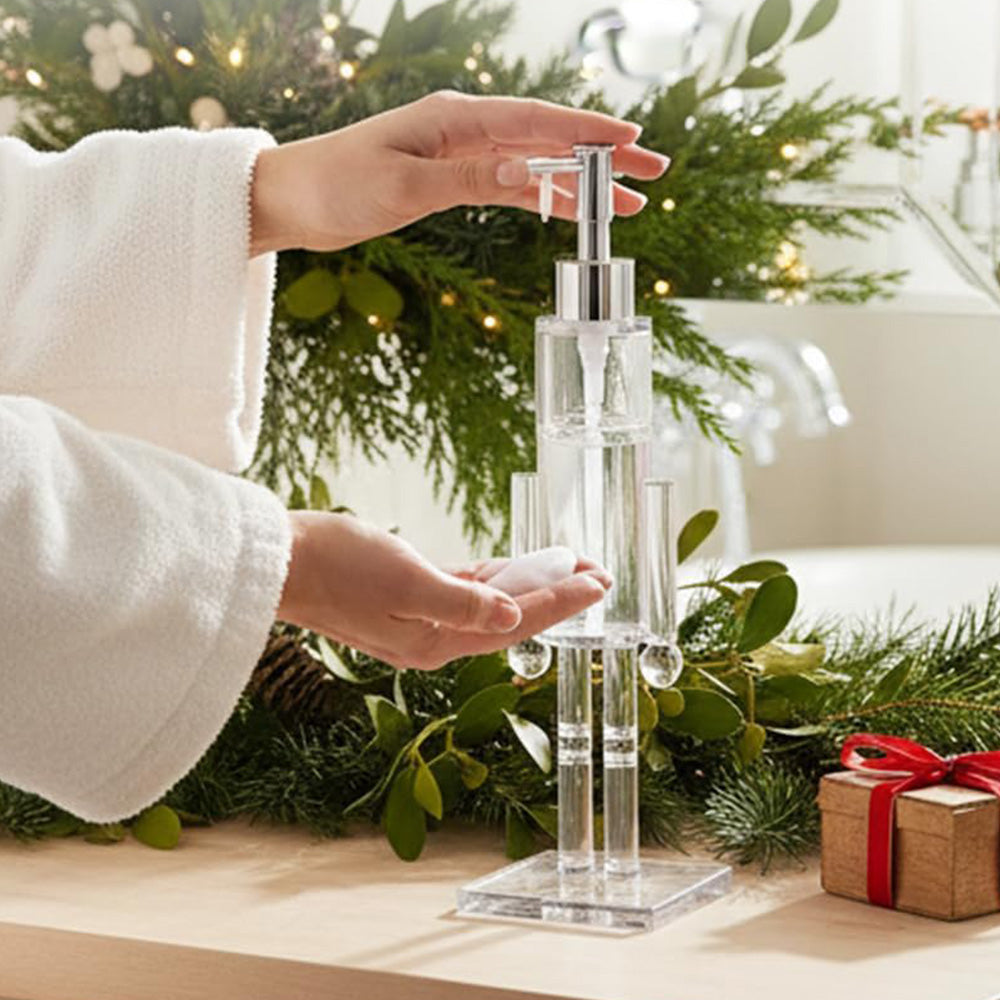 Christmas Nutcracker Soap Dispenser Clear Pump Bottle Bathroom Kitchen