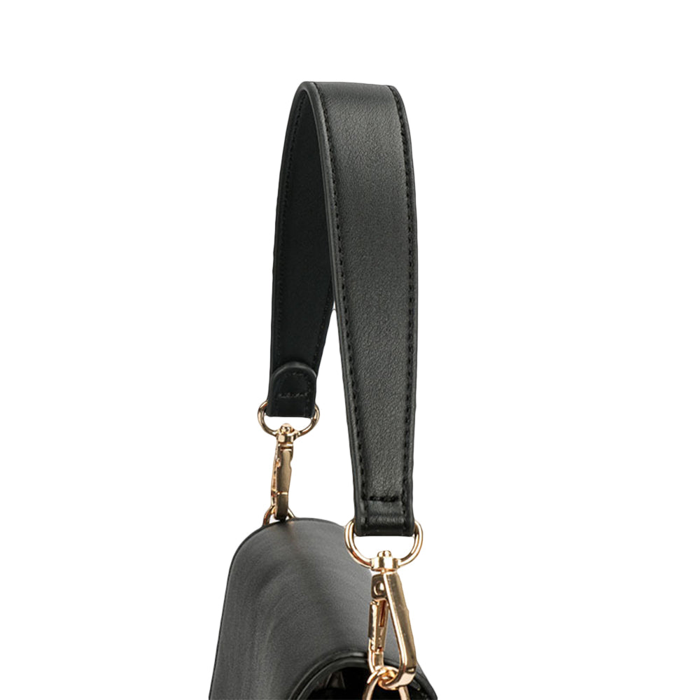 Faux Leather Handbag Shoulder Strap Replacement Accessory-Black