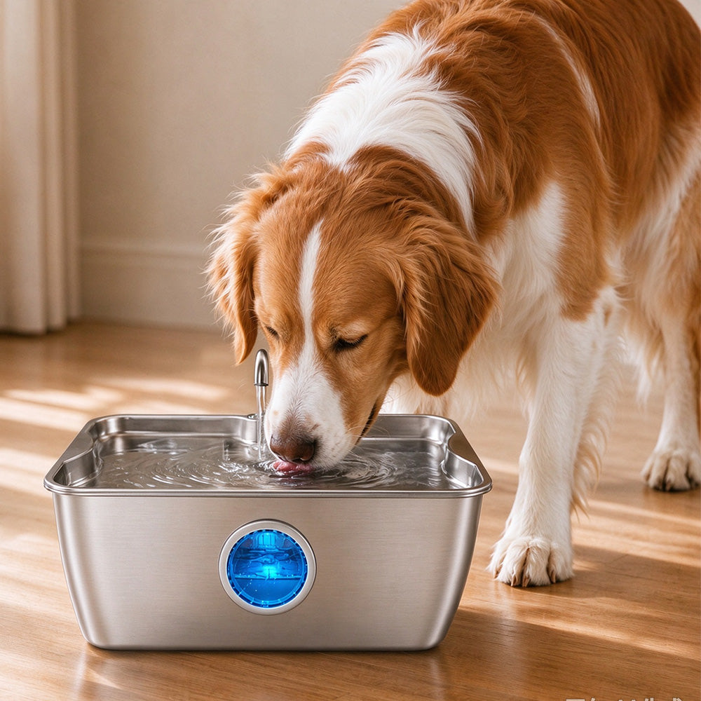 12L Stainless Steel Pet Water Fountain for Large Dogs Multi Pet Quiet Pump
