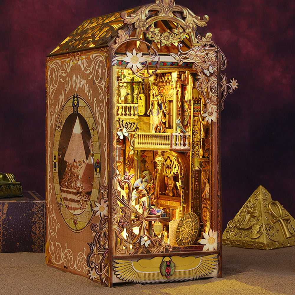 3D Wooden Puzzle Book Stand Miniature Dollhouse Kit