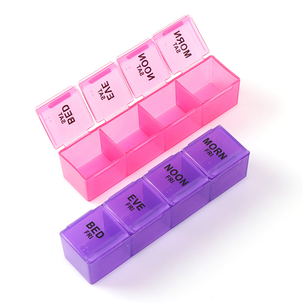 Weekly Pill Organizer Individual Medicine Containers for Vitamins Supplements