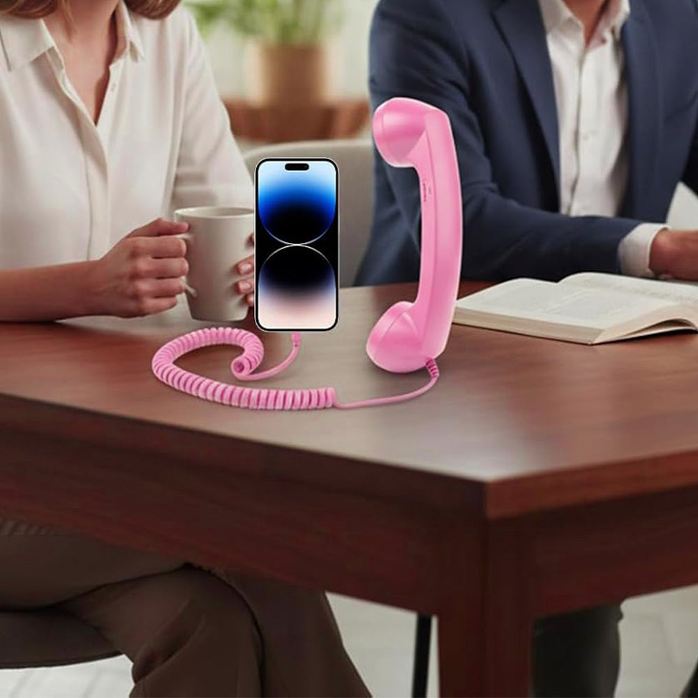 Retro Type C Wired Phone Handset with Microphone for Phones Computers