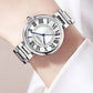 Women's Quartz Watch Classic Dial Roman Numerals Stainless Steel Band