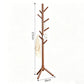 Solid Wood Freestanding Coat Rack with 8 Hooks Tripod Base for Bedroom Entryway