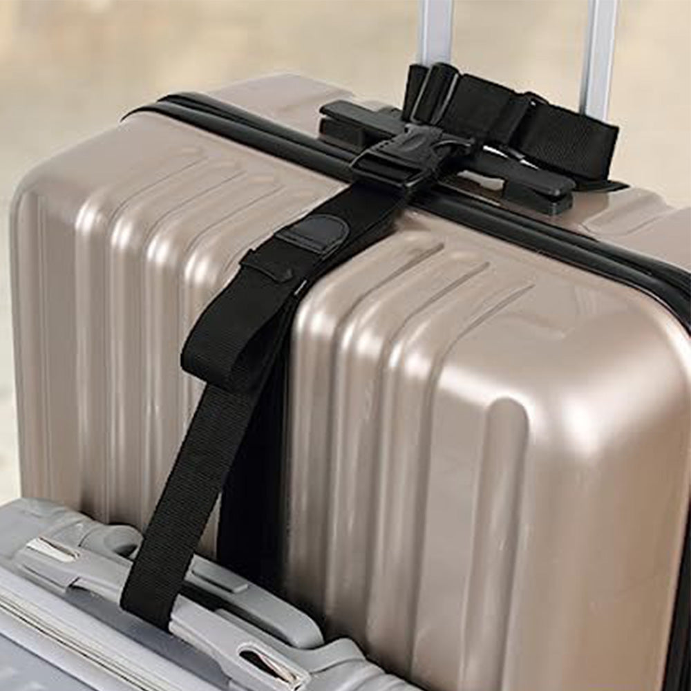 2Pcs Adjustable Luggage Straps Set T-Shaped and Add-a-Bag Strap for Connecting 3 Suitcases