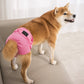 Female Dog Diaper Wrap Sanitary Pant with Hole Reusable Physiological Underpants-Pink