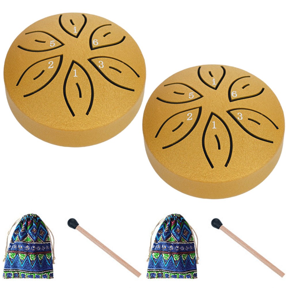 2Pcs Steel Tongue Drum Rain Chime Handpan Drum