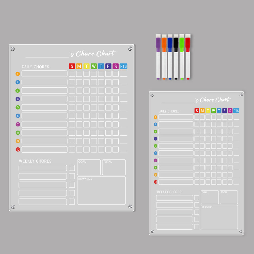 Acrylic Chore Chart Board Clear Dry Erase Checklist Chore Boars For Family Reward Chart