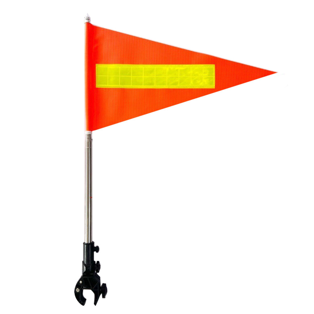 Bike Flag with Pole Reflective Strip Adjustable Stainless Steel Bicycle Handlebar Flag for Cycling
