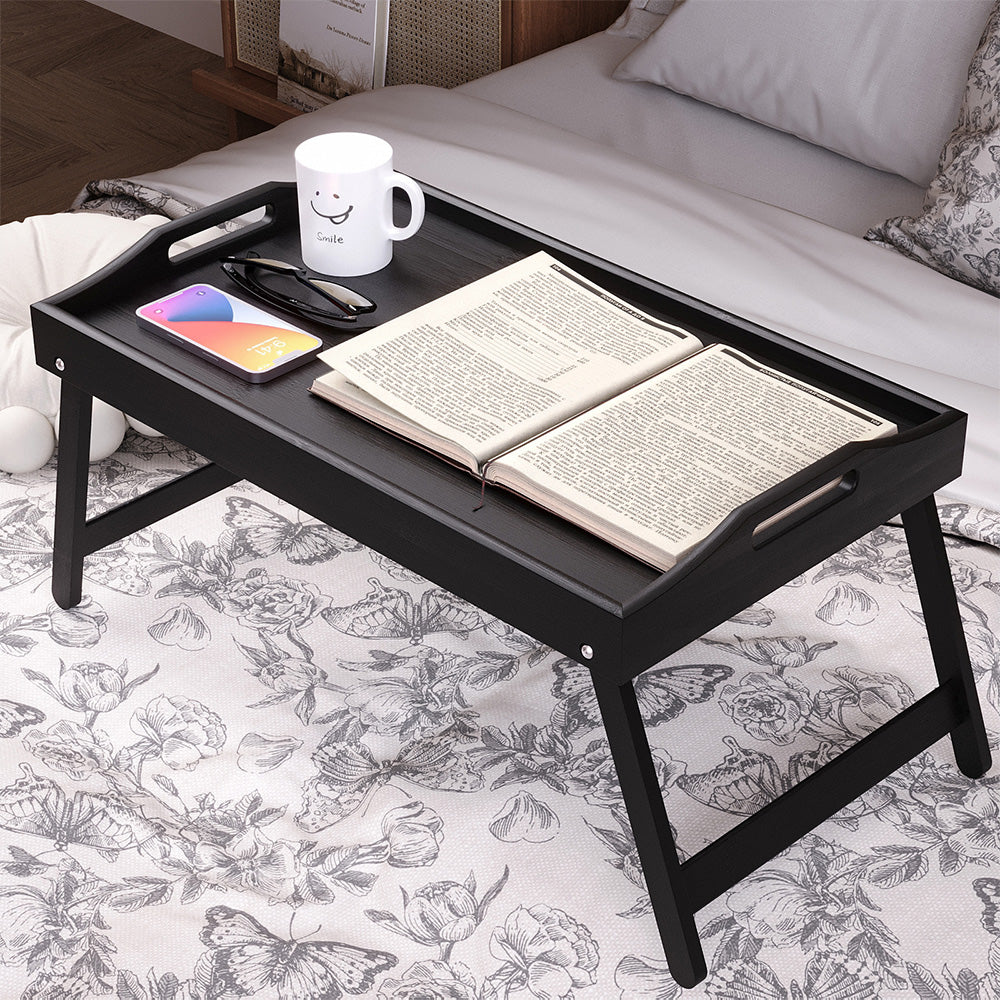 Mini Folding Bamboo Table Laptop Desk Multipurpose Side Tea Tray