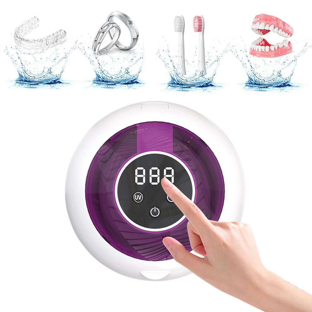 45kHz 210ml Ultrasonic Retainer Cleaner Machine Dentures Cleaner for Night Guards Braces Aligners