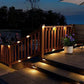 Warm Light Solar Powered Deck Lights for Outdoor Stairs and Fences Set of 4