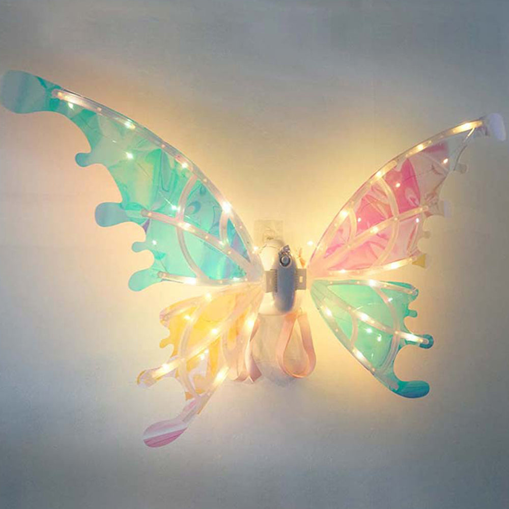 2Pcs LED Electric Butterfly Wings Light Up Moving Butterfly Wings with LED Lights and Music