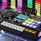 DJ Mixer Controller Musical Toy with Mic and LED Lights Piano Keys