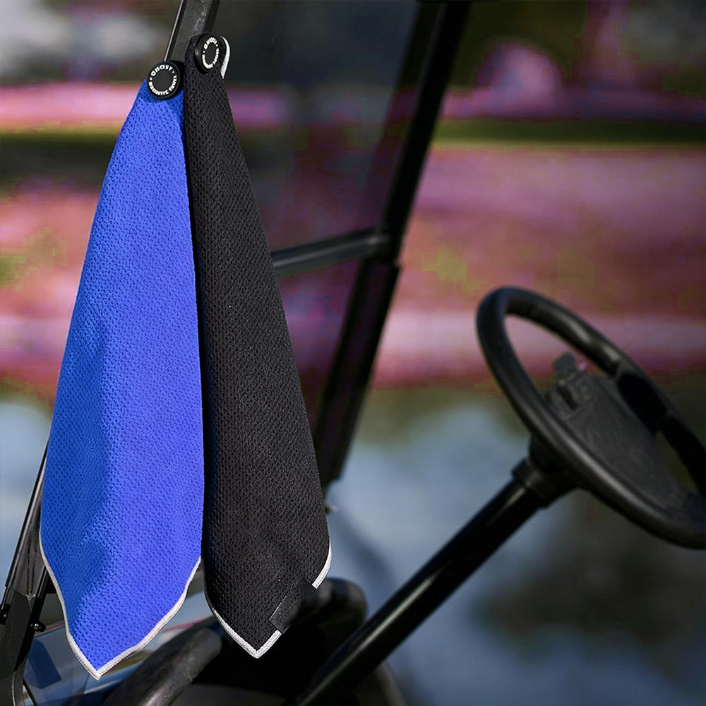 Absorbent Microfiber Golf Towel for Golf Carts or Clubs Waffle Weave Pattern
