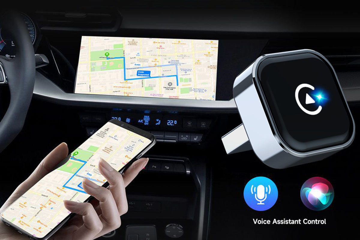 Wireless CarPlay Adapter with USB-A and USB-C Extension Cables Convert