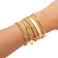 5PCS Gold Multi Layered Bracelets Stackable Gold Bangles Bracelet For Women