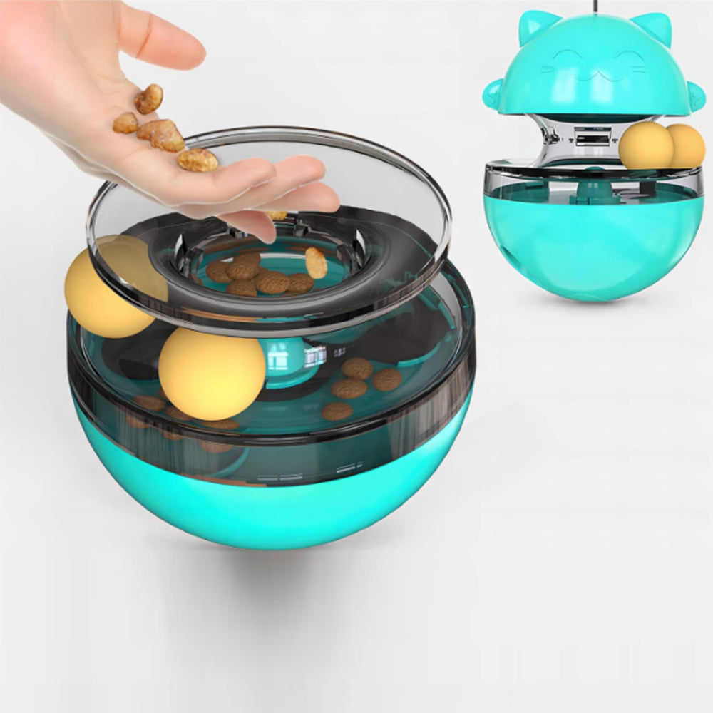 2Pcs Cat Treat Ball Tumbler Interactive Toy