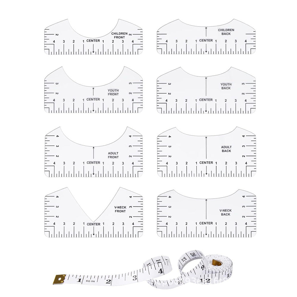 9Pcs T Shirt Alignment Ruler Guide for Heat Press Printing