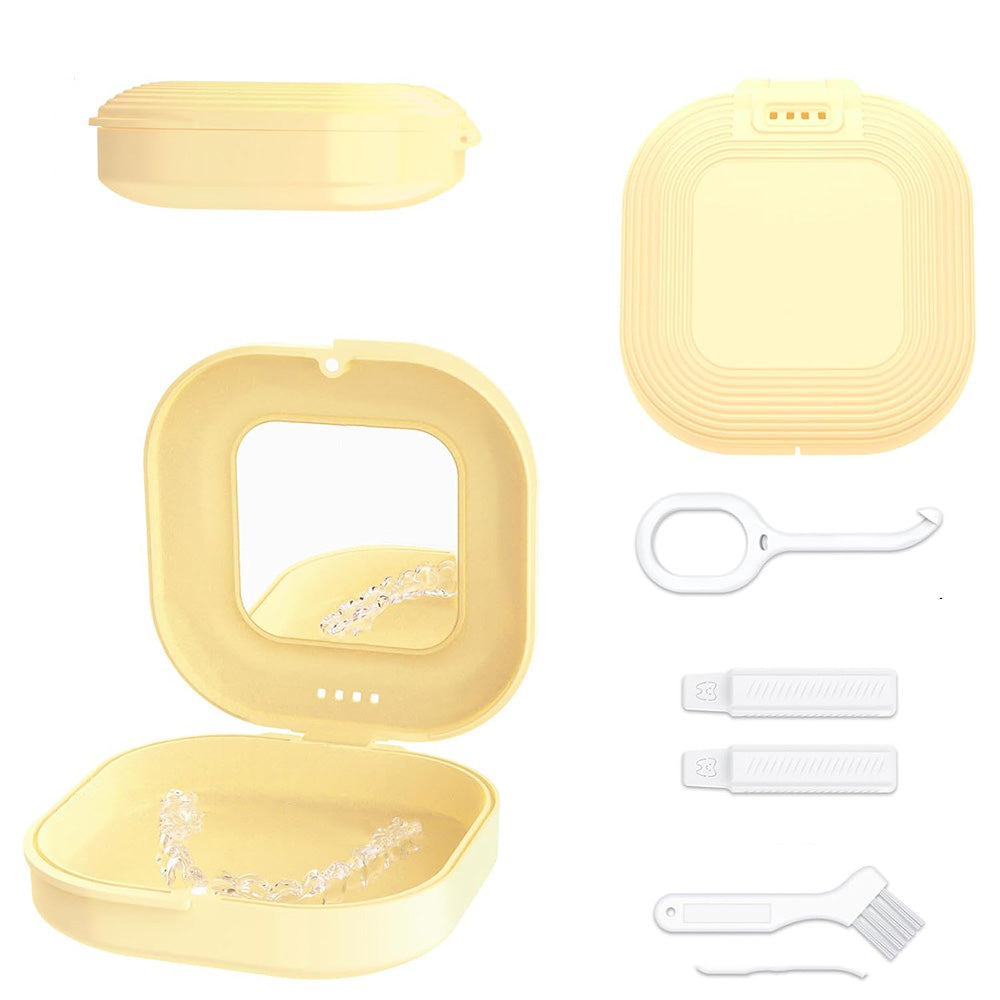 Retainer Case with Mirror and Retainer Removal Tool Mouth Guard Storage Box