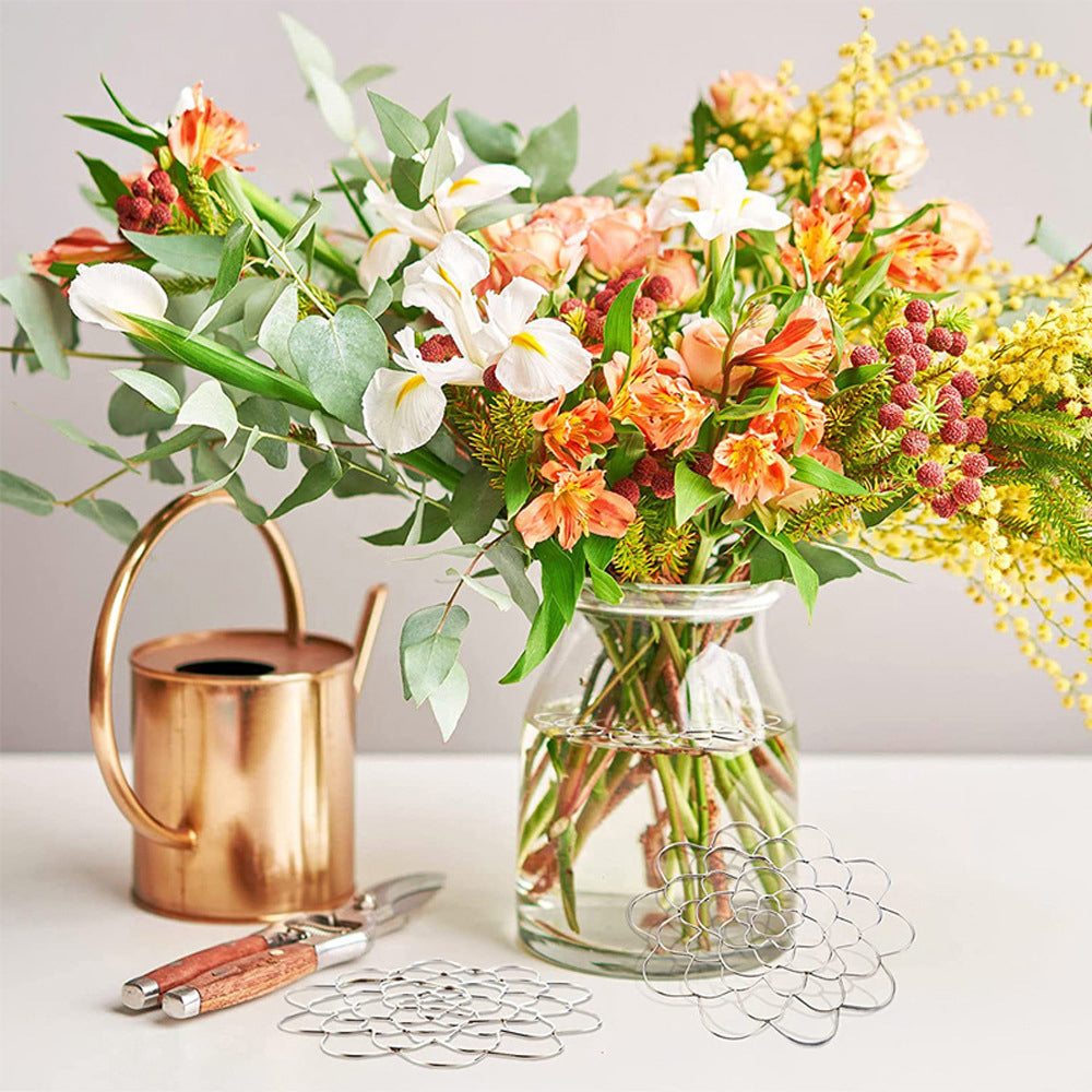 3Pcs 4/5/6 Inch Stainless Steel Reusable Flower Arranger Holder