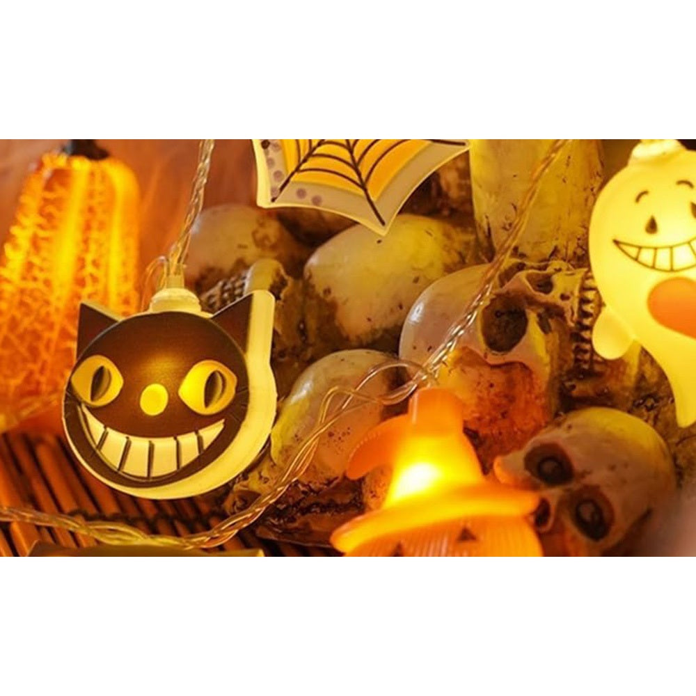 USB Halloween Ghost LED String Lights 4 Point 5m 30 Bulbs Decoration
