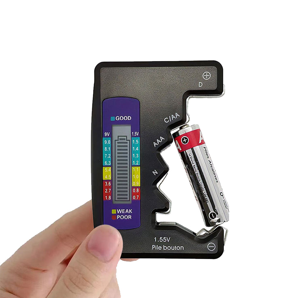2Pcs Universal LCD Digital Battery Tester Battery Checker