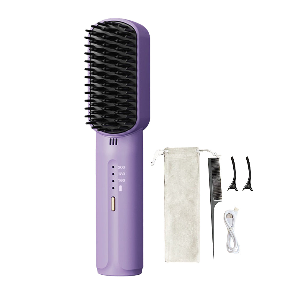 Portable Mini Rechargeable Hair Straightener Negative Ion Straightening Comb