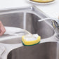 5Pcs Kitchen Soap Dispenser Sponge Brush with Handle Set-1 Handle+5 Sponge