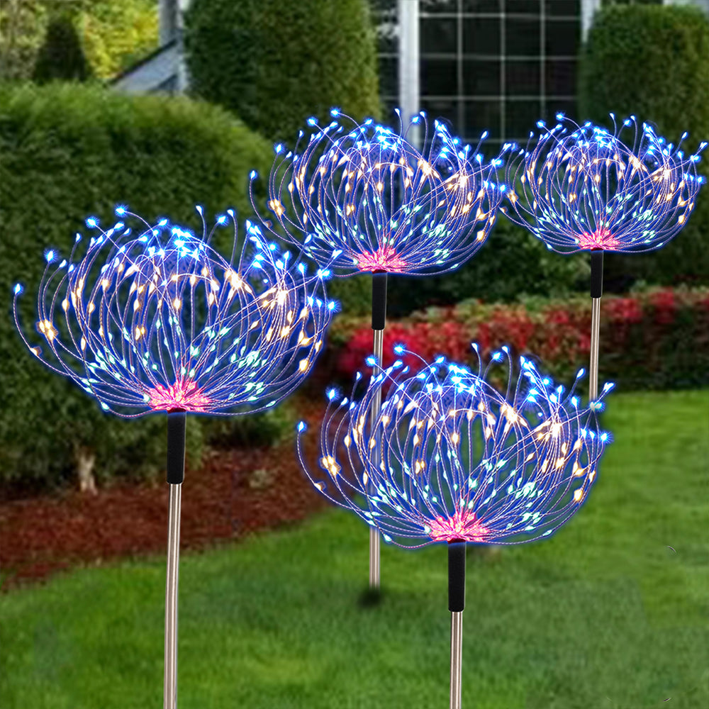4-In-1 LED Solar Firework Garden Lights Outdoor Path Lawn Decor Lamp