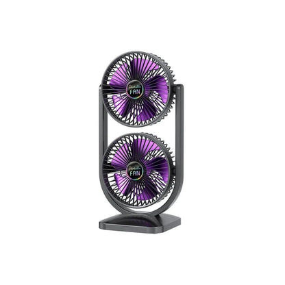 Dual Head Rechargeable Desk Fan  for Bedroom Office Home Desk