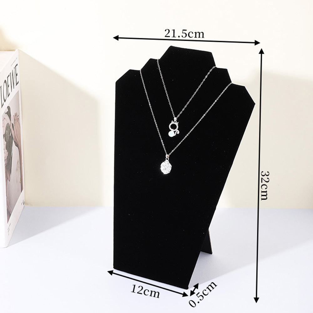 2Pcs Foldable Flannel Necklace Jewelry Bust Display Stands