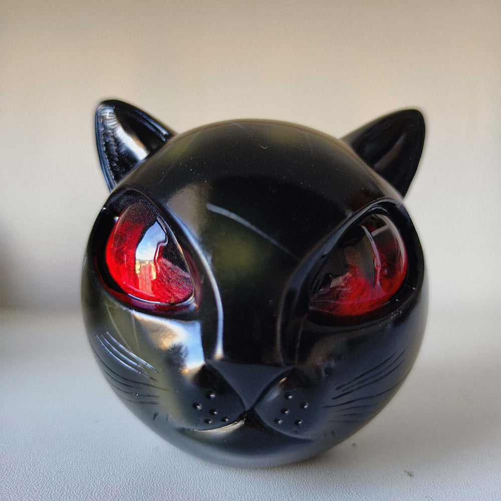 Luxury Black Cat Sculpture Elegant Home Decor Gift Ready Art Piece