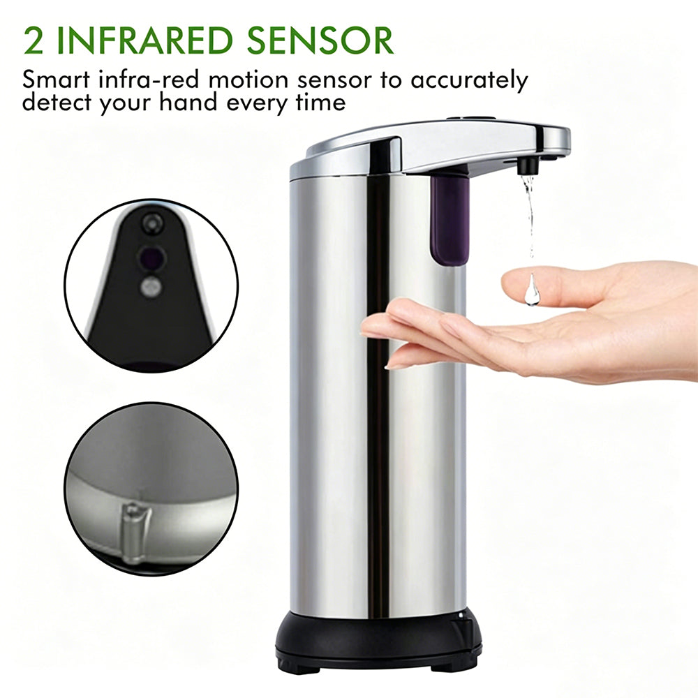 Automatic Soap Dispenser Stainless Steel Touchless for Kitchen Bathroom